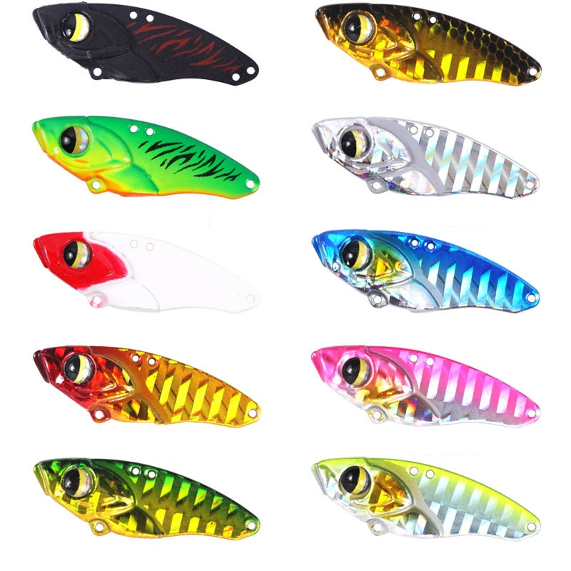 HYBOLAN Metal Vib Fishing Lures Spoon 5-14G Vibration Sinking Spinner Swimbait Artificial Bait Pesca Bass High quality hooks