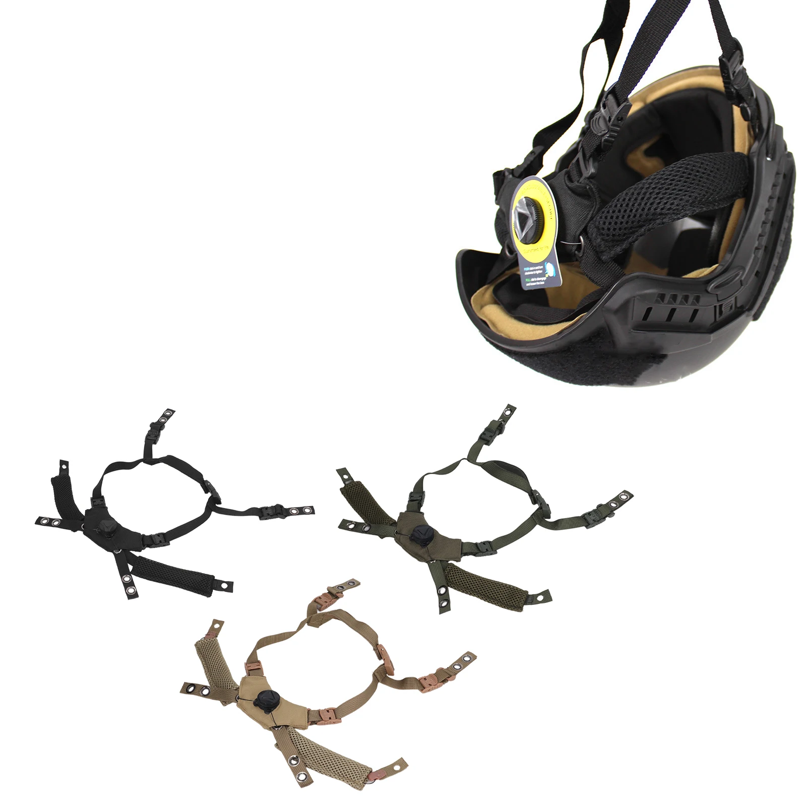 Helmet Suspension System Easy Installation Strong Compatibility Nylon Suspension System Chin Strap with Nut for Modification