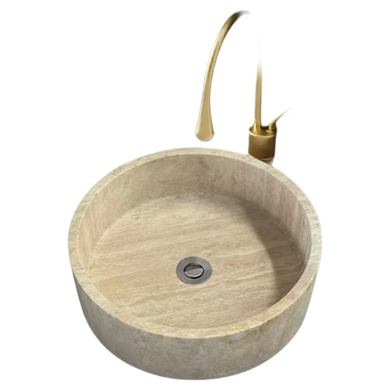 

Натуральная тумба-раковина из травертина, каменная раковина для ванной, мраморная раковина