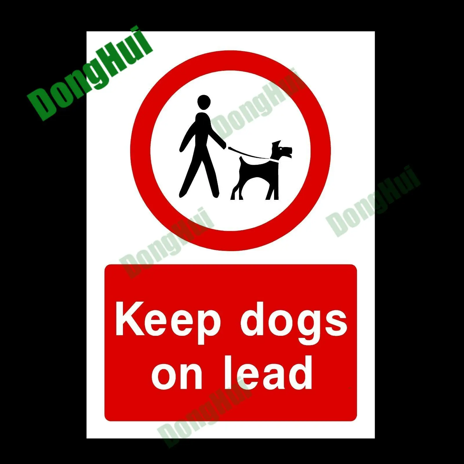 Keep Dogs on Lead Plastic Sign Warning Caution Danger Sticker  PVC Waterproof   Car Sticker