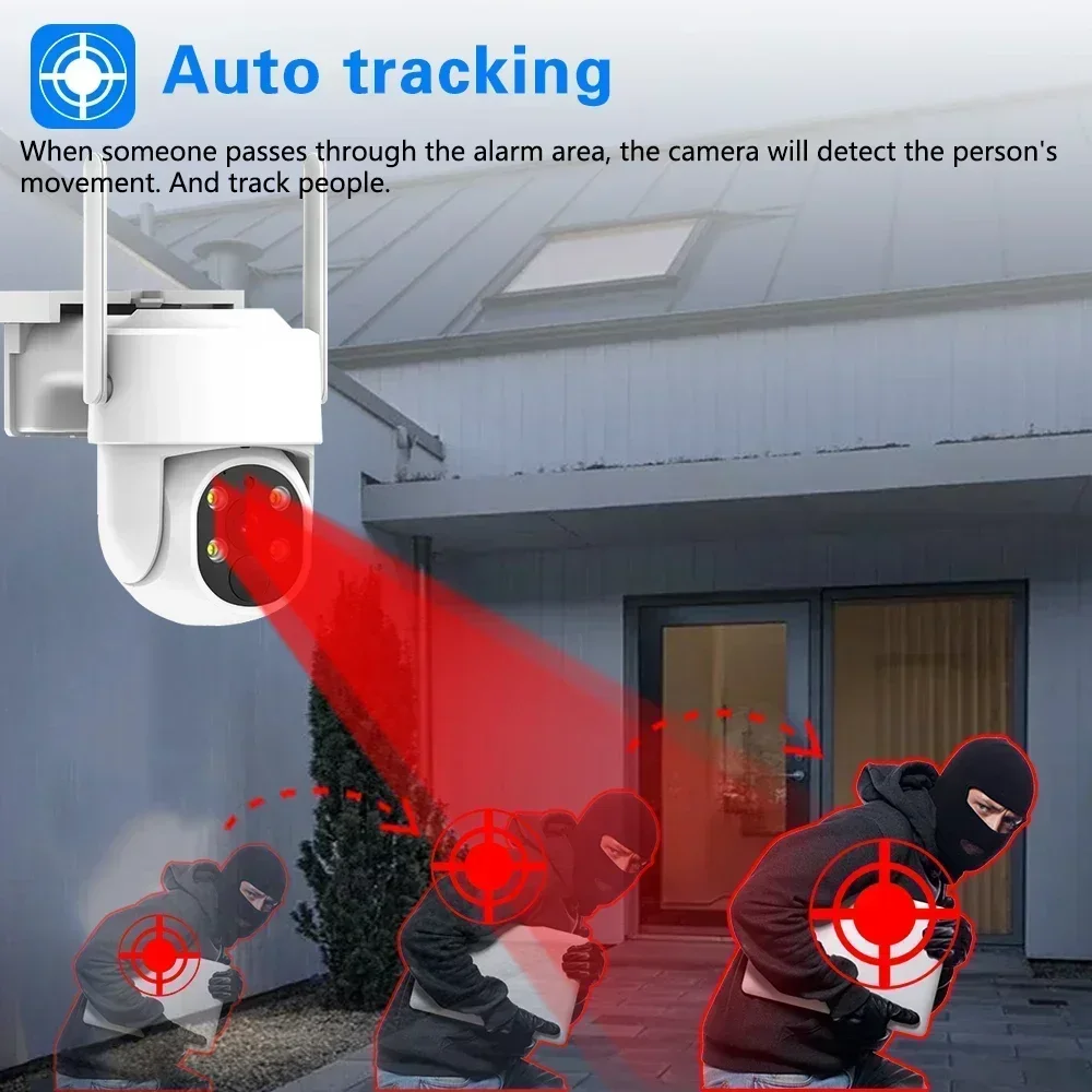 5MP WIFI Solar Camera Auto Tracking Wireless WIFI PIR Low Power with Battery Smart Home CCTV Surveillance IP Cameras EseeCloud
