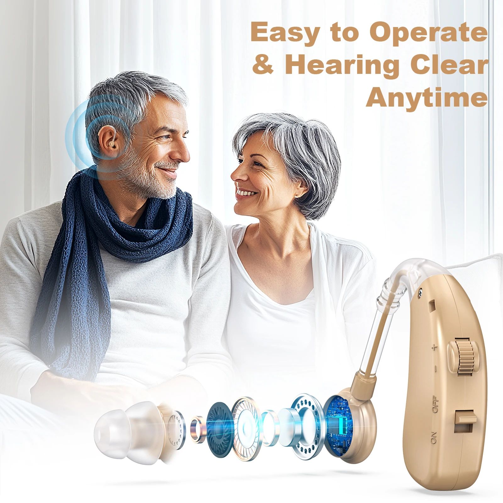 Rechargeable Sound Amplifier Severe Hearing Aid For Deaf People Rechargeable BTE  Hearing Aid For The Deaf People