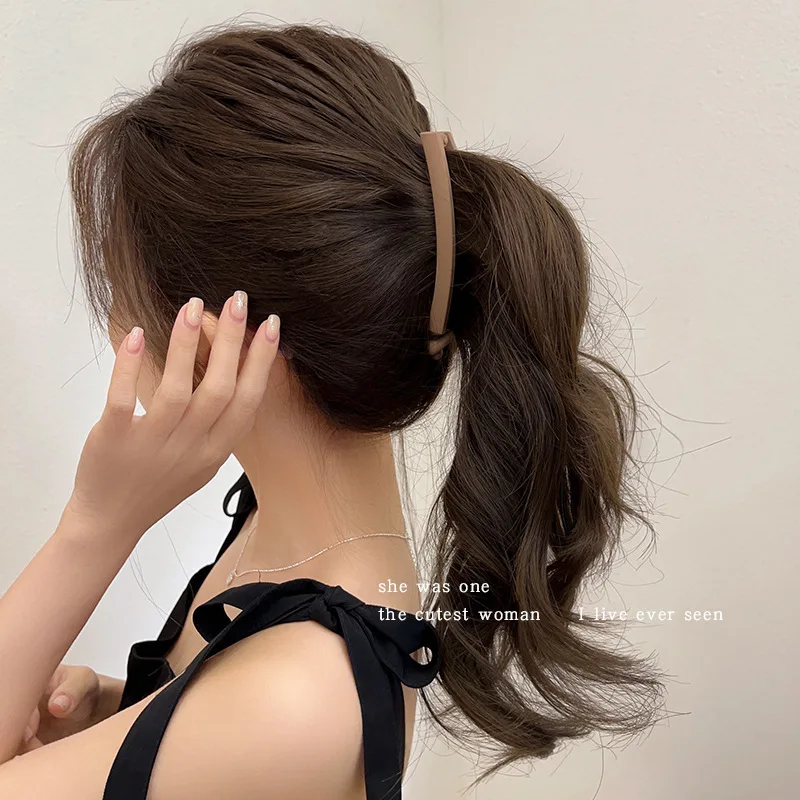

Women Elegant Matt Color Banana Claw Clips Matt Color Plastic Hair Barrettes Simple Solid Clips Ponytail Holder Accessories