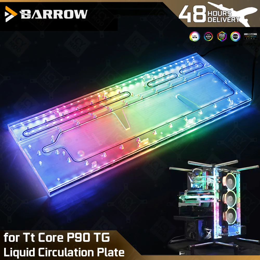 Barrow Thermaltake Core P90TG Liquid Diversion Plate Water Cooling System for PC Gaming MOD 5V 3PIN Waterway Board Tt P90-SDB