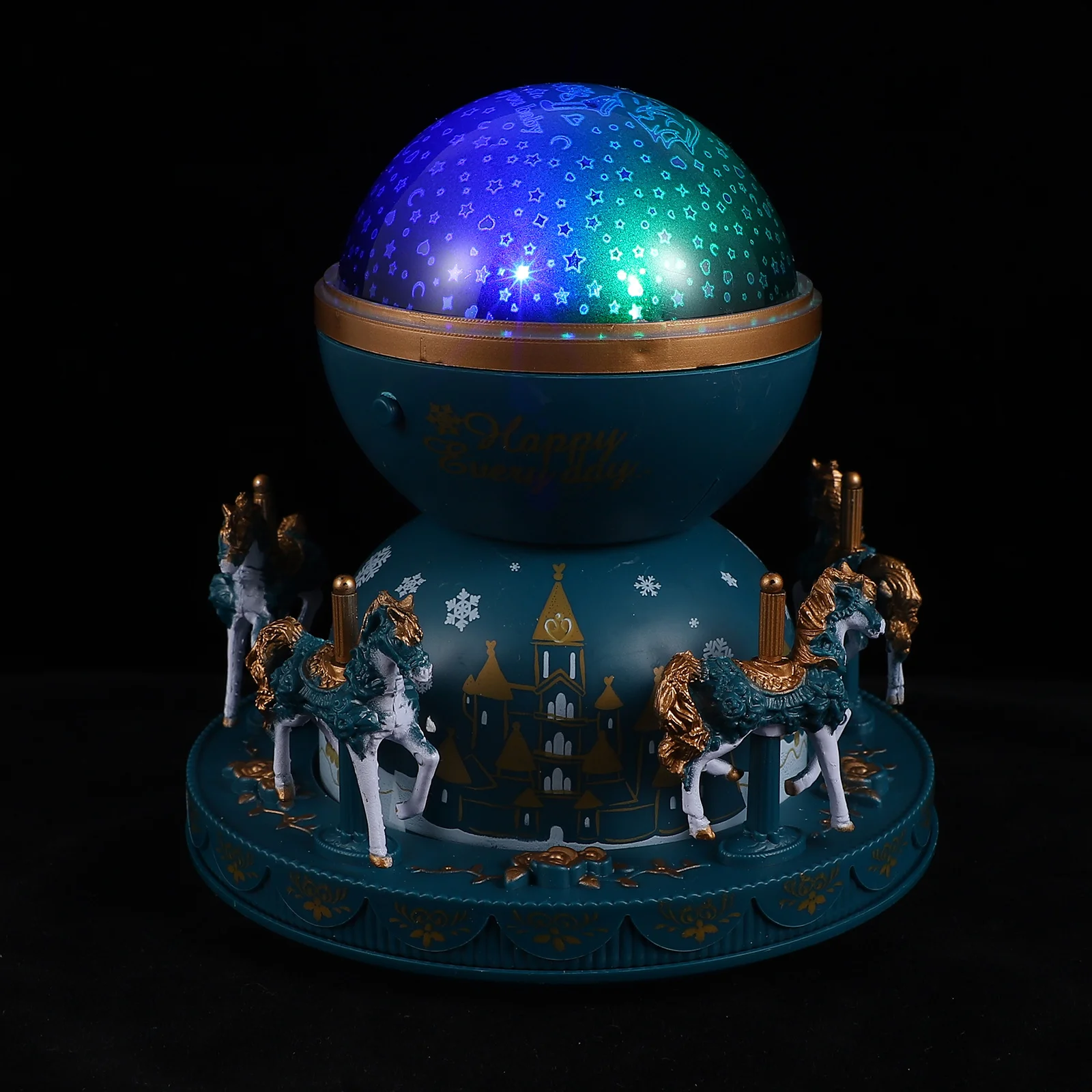 

Elegant Carousel Music Box Multicolor Projection Light Girls Gift Birthday Holiday Festival Desktop Decoration
