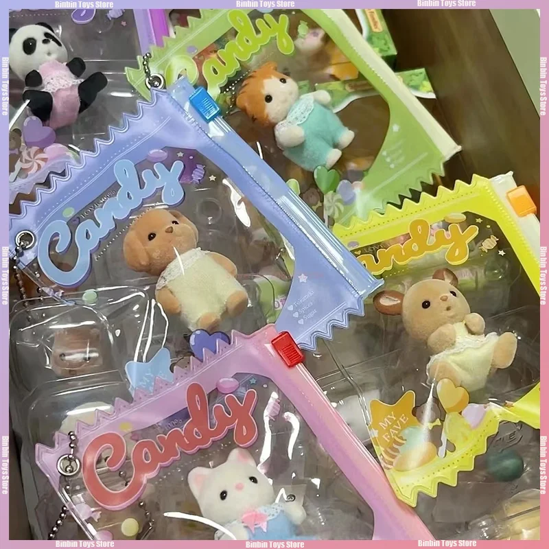 5/10/15 buah tas debu liontin lucu kartun keluarga sylvanans dengan gantungan kunci Aksesori perlengkapan penyimpanan tas permen Mini