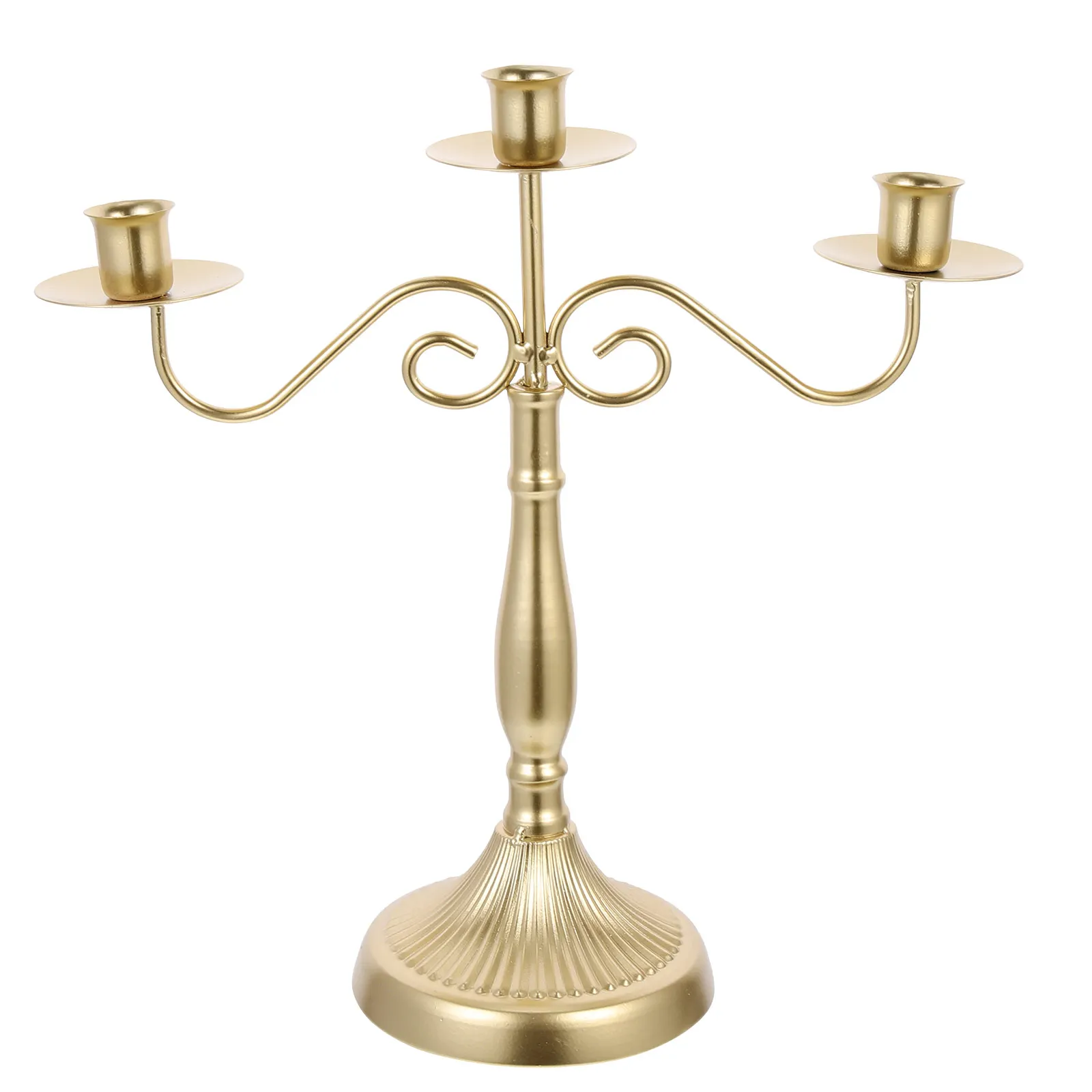 

Metal Candleholder Vintage Style Iron Candlestick High Gloss Finish Non-Slip Desktop Decoration for Wedding Aromatherapy