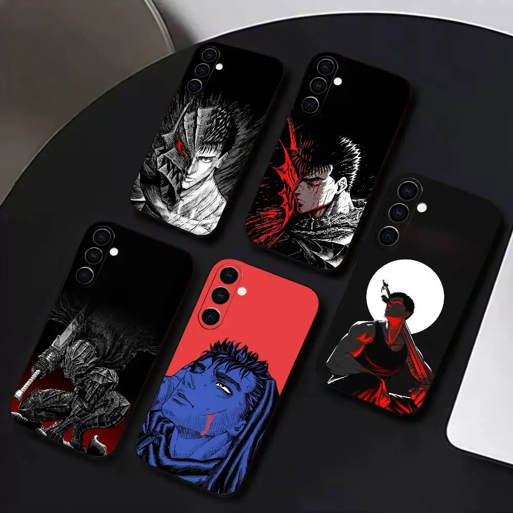 

B-Berserk G-Guts Phone Case For Samsung Galaxy A73,A72,A71,A70,A53,A52,A51,Others Soft Black Cover
