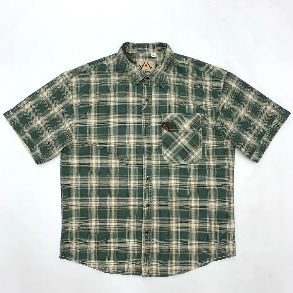 

100% cotton plaid shirt men's Japanese retro literary youth loose casual short-sleeved shirt