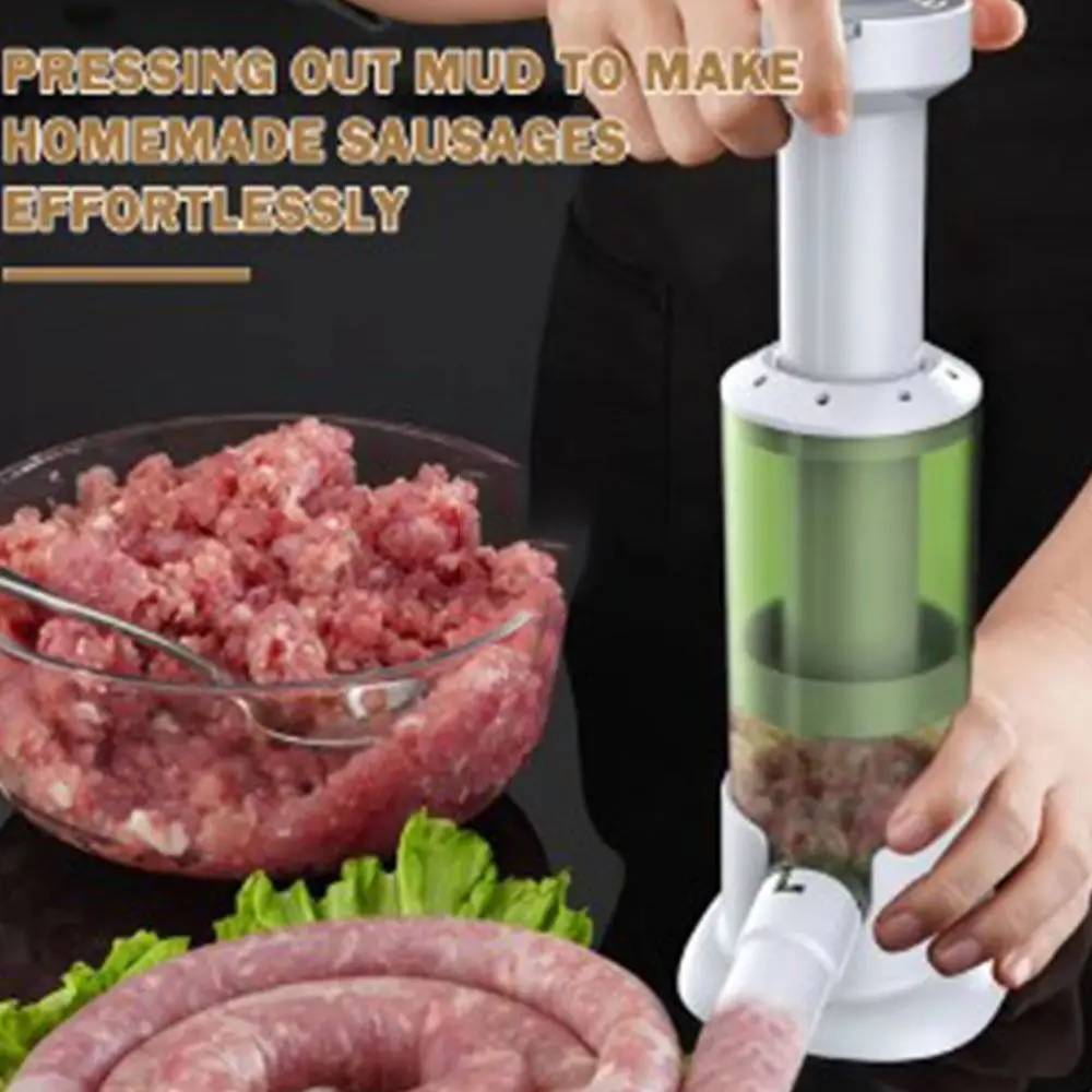 

Homemade Sausage Meat Stuffer Easy Fast Meat Filling Horizontal Sausage Maker Manual with Stuffing Tubes Sausage Filler