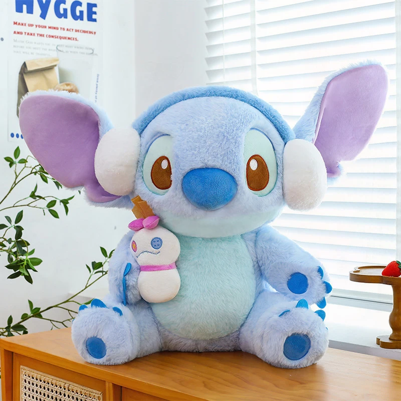 

Kawaii плюшевая игрушка Stitch, большая рождественская мягкая кукла, детский подарок на день рождения, зимний праздник, приятная подушка, мягкая кукла для мальчиков и девочек