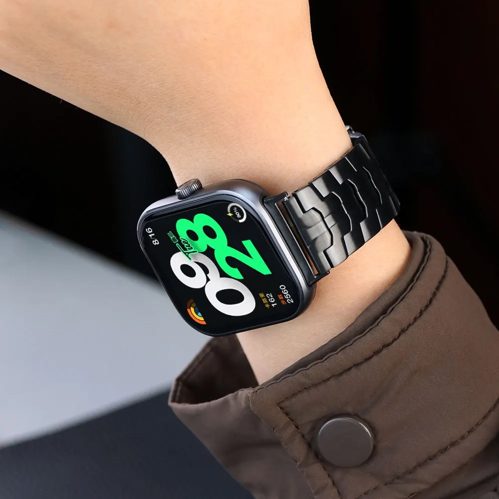 حزام فاخر من الفولاذ المقاوم للصدأ لساعة Redmi 5 4 سوار ساعة ذكية لشاومي Mi Band 9 Pro/8Pro سوار بديل معدني Correa
