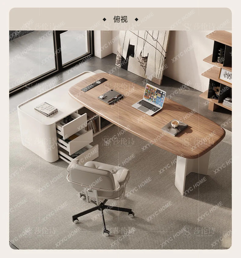 solid wood cream style desk high-end medical beauty consultation table modern simple computer desk designer table