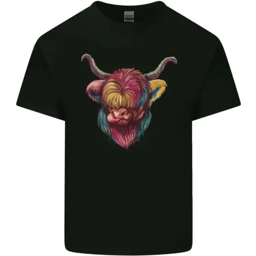 Colourful Highland Cow Kids T-Shirt Childrens