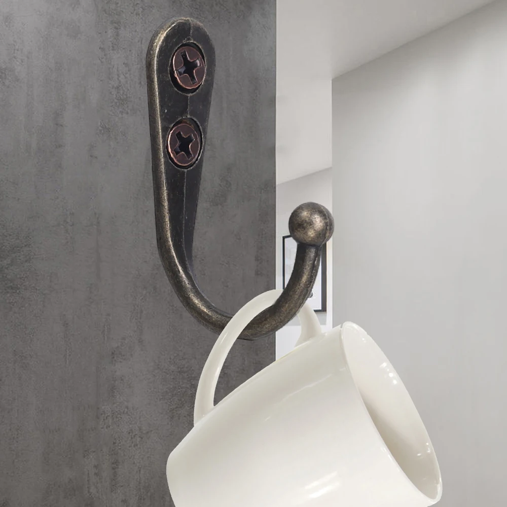 30/1Sets Alloy Hooks With Screws Wall Mounted Hanging Hanger For Coat Towel Bags Caps Hook Kitchen Bathroom Storage Rack Holder