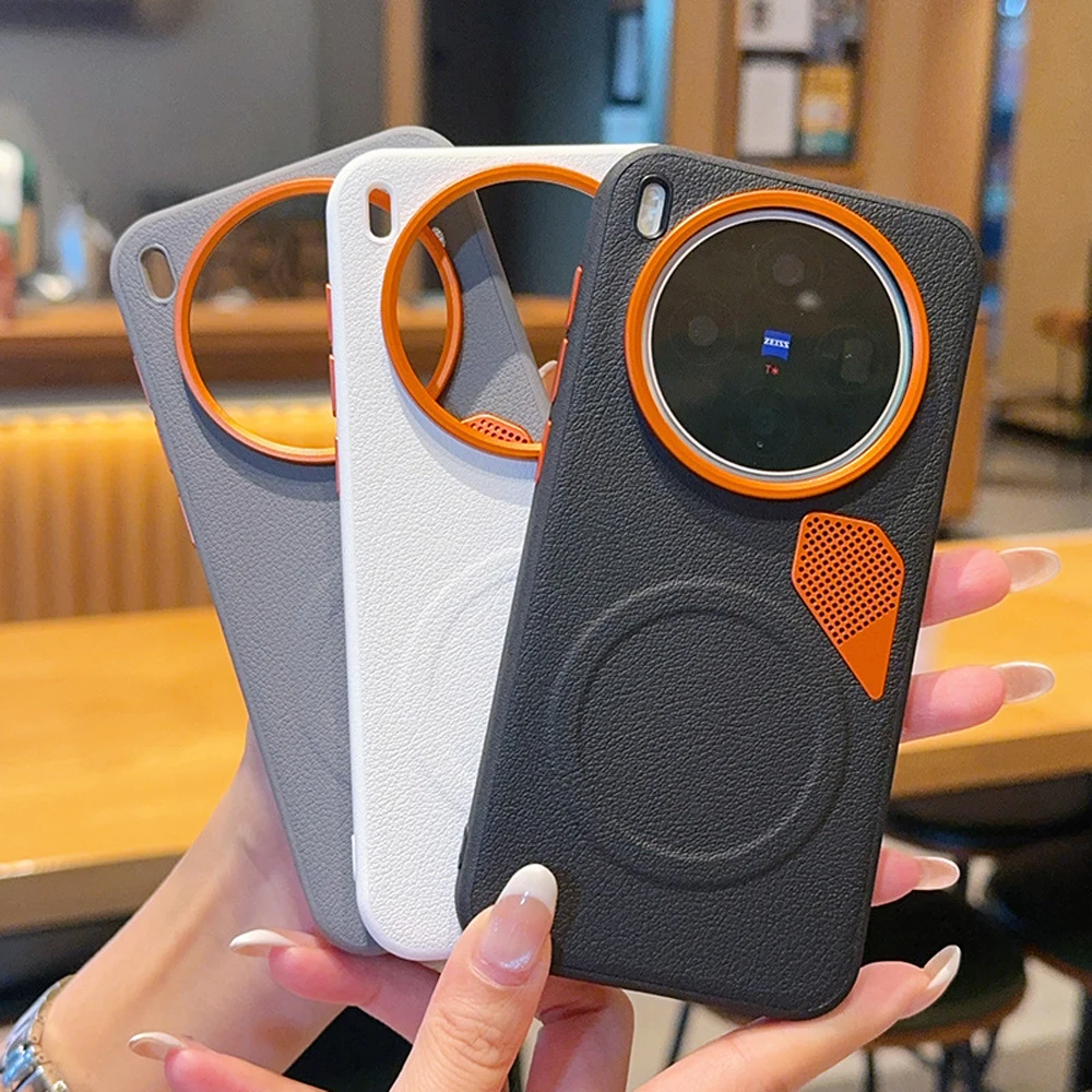 

Color Matching Heat Dissipation Case For Vivo X200 Ultra X200s X300 X100s Pro Mini Magnetic Luxury PU Leathe Cover