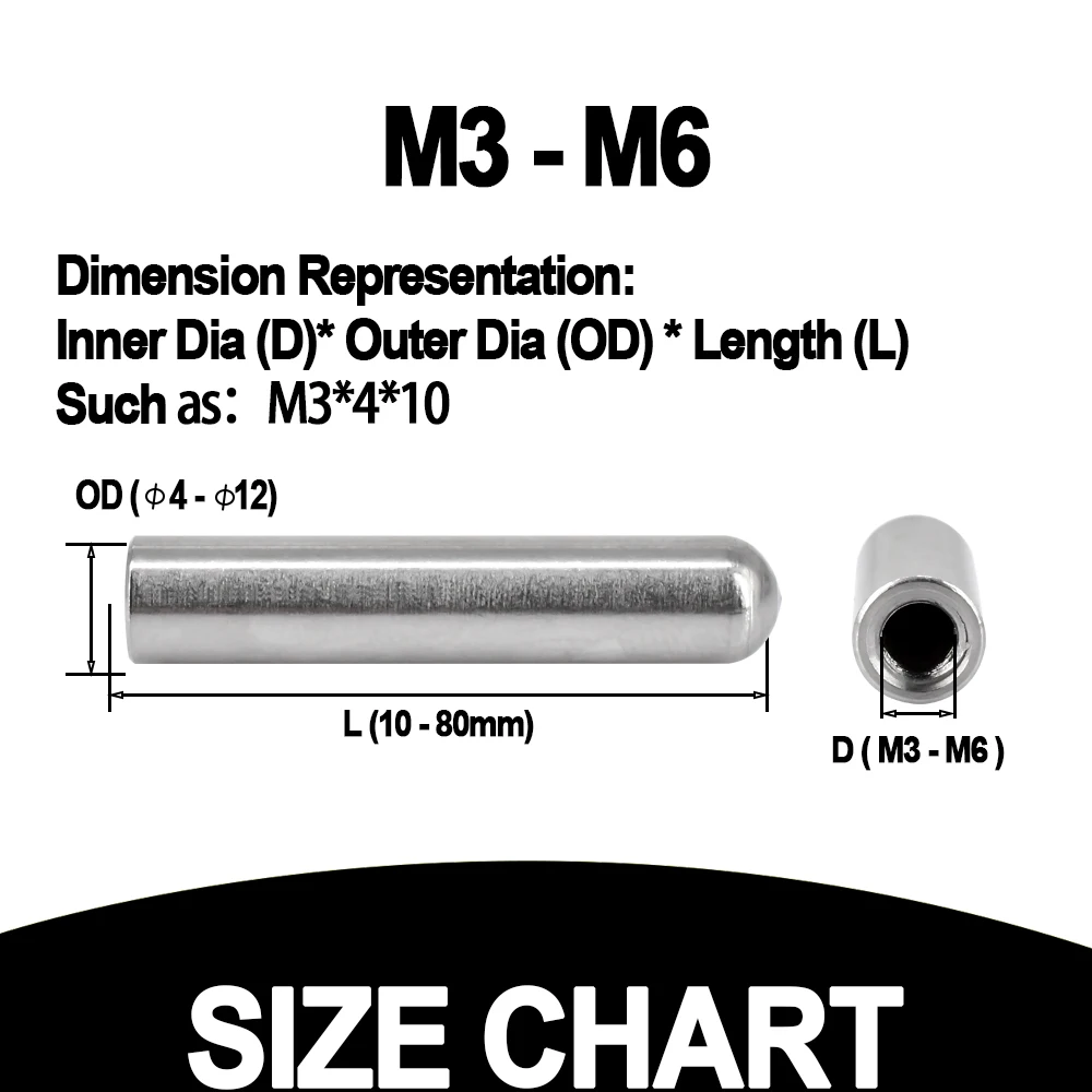 Inter Dowel Pins Internal Thread Round Head Cylindrical Pin M3M4M5M6 Stainless Steel Position Hollow Inner Teeth with Hole Pin