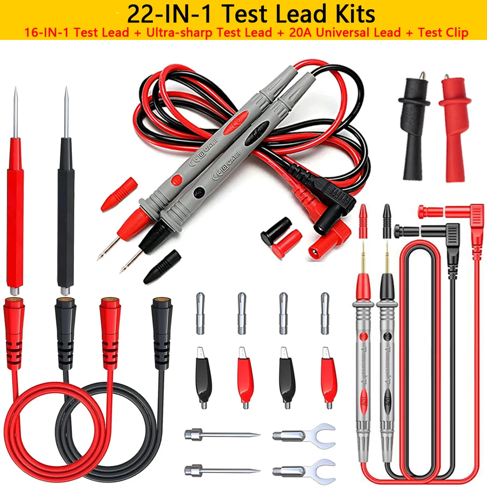 Nieuwe Multimeter Meetsnoeren Universele Kabel 10A/20A Zachte-siliconen-draad Naald-tip Tester Sonde draad Pen Kabel