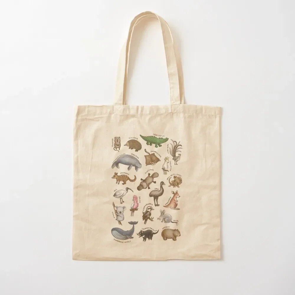 Types of Australian Animals Tote Bag tote bag custom Lady bags custom canvas bag