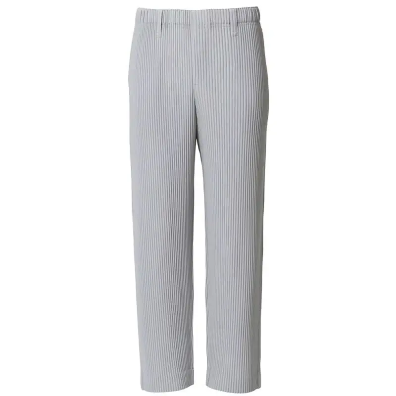 ISSEY 2026 New Arrival Japanese Miyake Pleated Pants Draped Straight-Leg Loose Wide-Leg Casual Trousers Men's Fashion