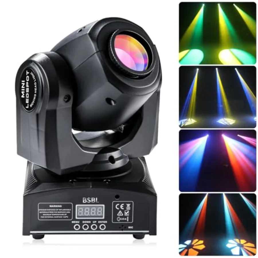 

Светодиодные вращающиеся DJ-прожекторы 30 Вт с 8 GOBO и 15 цветами, управление DMX512 и звуковой активацией - Мини-сценическое освещение для PA-систем