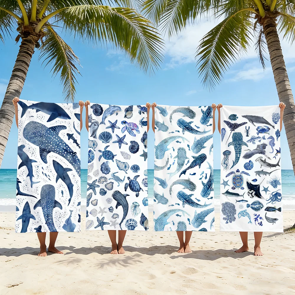 Whale Shark Towel For Swim Yoga Gym Quick Drying Soft and skin-friendly Beach Towels All-Season