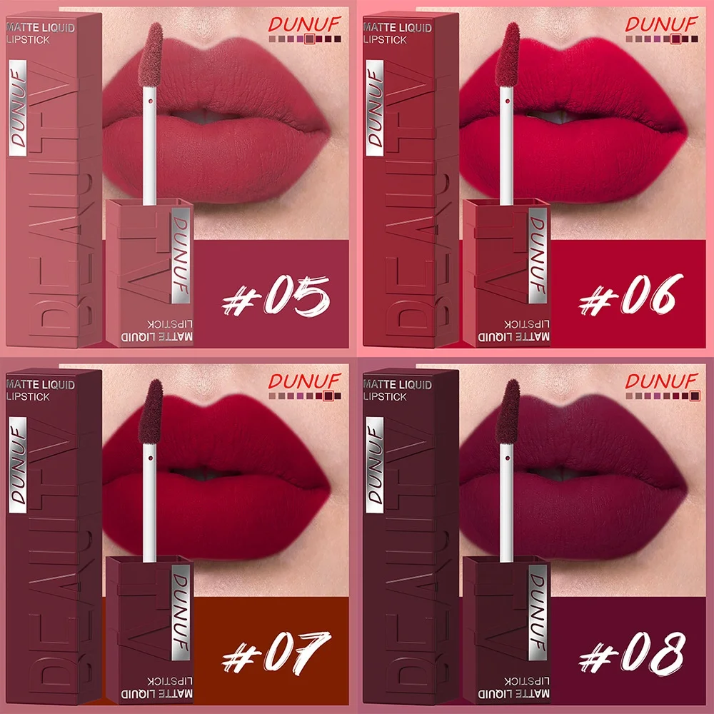 Samtiges Lippenlack Lippenstift Set Pflegend Wasserfest Langhaltend_voghion.com