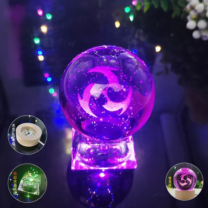 Anime GENSHIN IMPACT Glowing Crystal Balls Game Elements Vision Prop Electro Hydro Geo Cryo Dendro Anemo Pyro Anime Ornaments