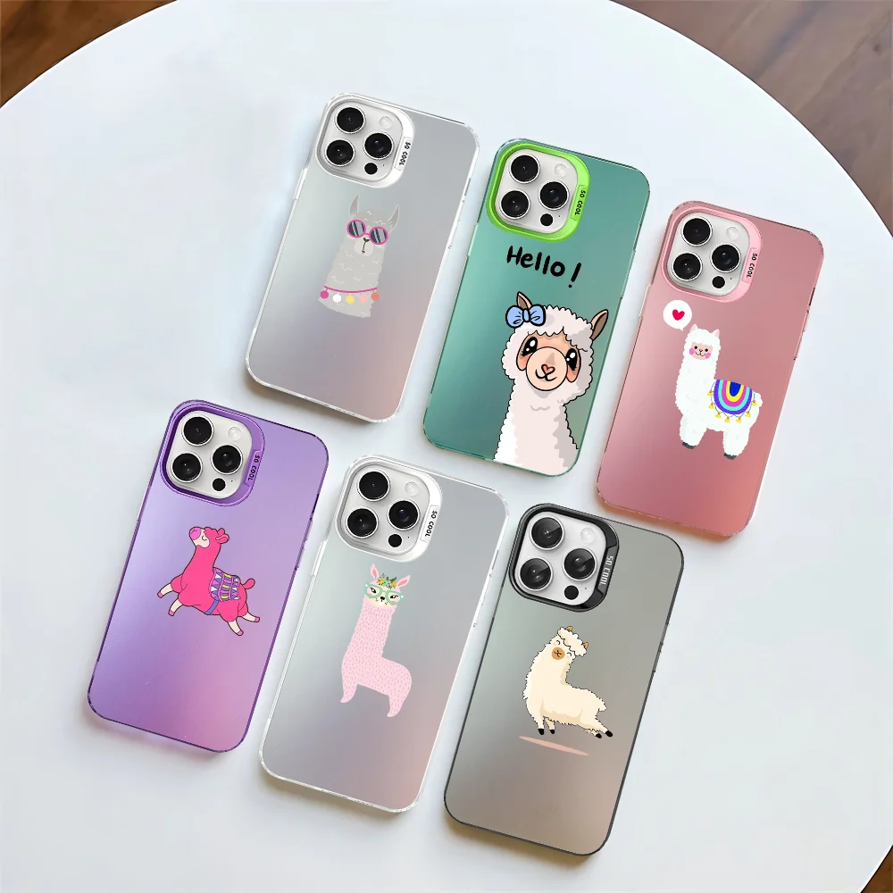 

Cut Alpaca Phone Case For IPhone 16 15 14 13 12 11 Pro Max X XR XSMAX 8 7 Plus Matte Shockproof Back Cover