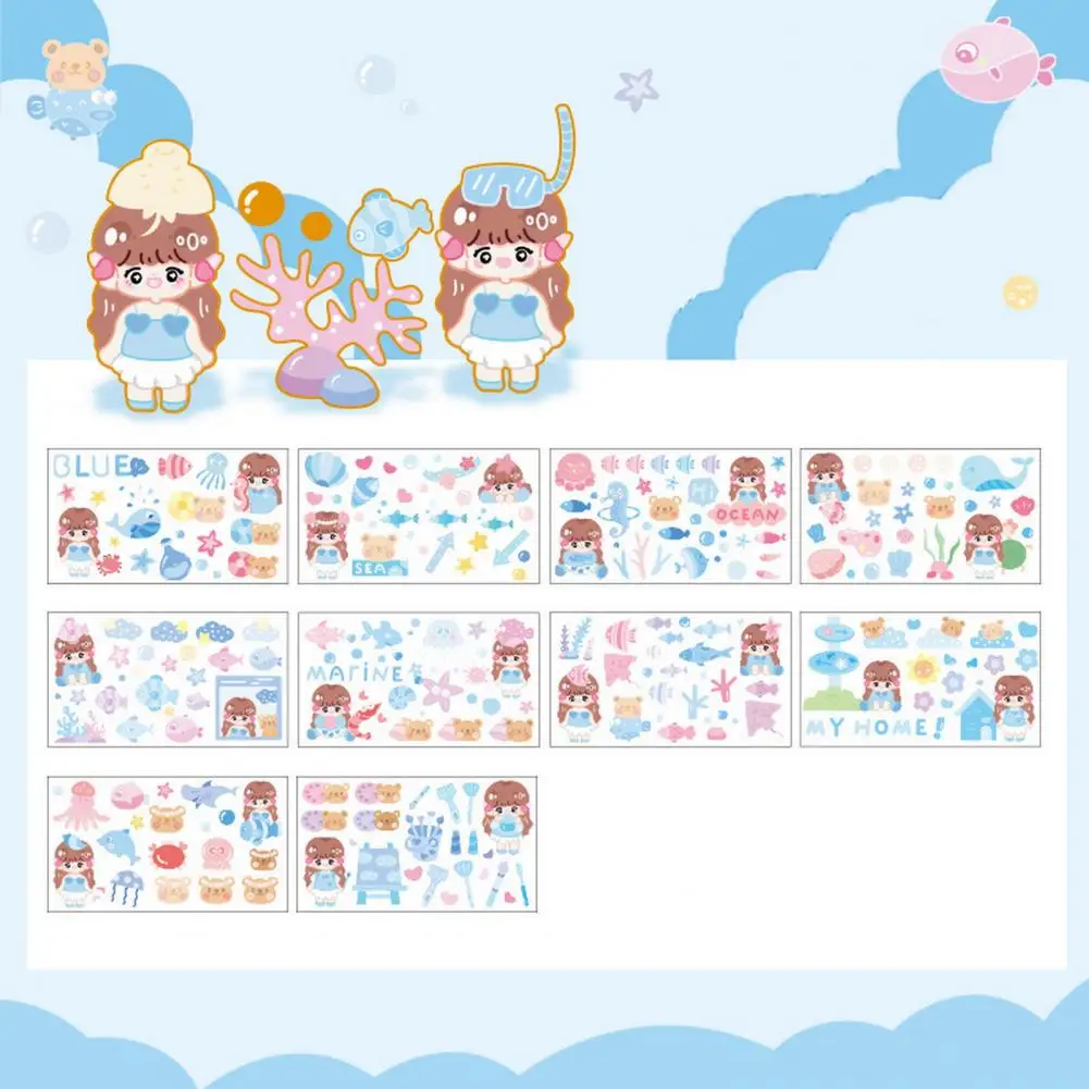 Popular Journal Sticker Fade-resistant Removable Traceless Handwork Hand Account Material Cartoon Sticker  Handbook Sticker DIY