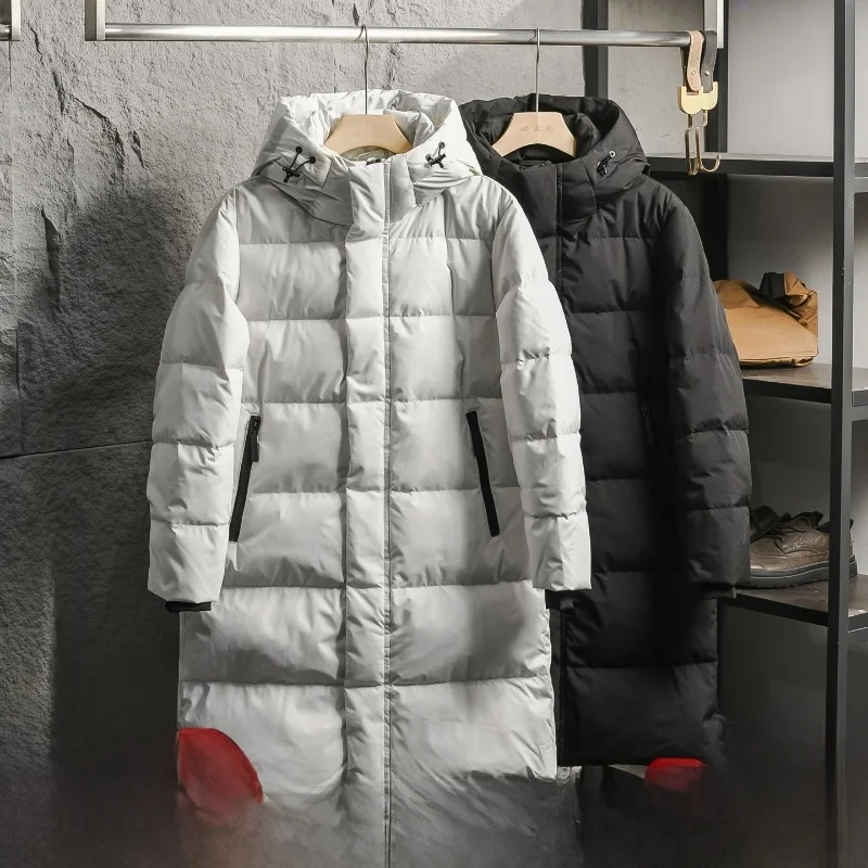 

Высококачественный мужской пуховик 2K-класса, 90% белый пух, средней длины, осенне-зимний, теплый, модный, городской стиль