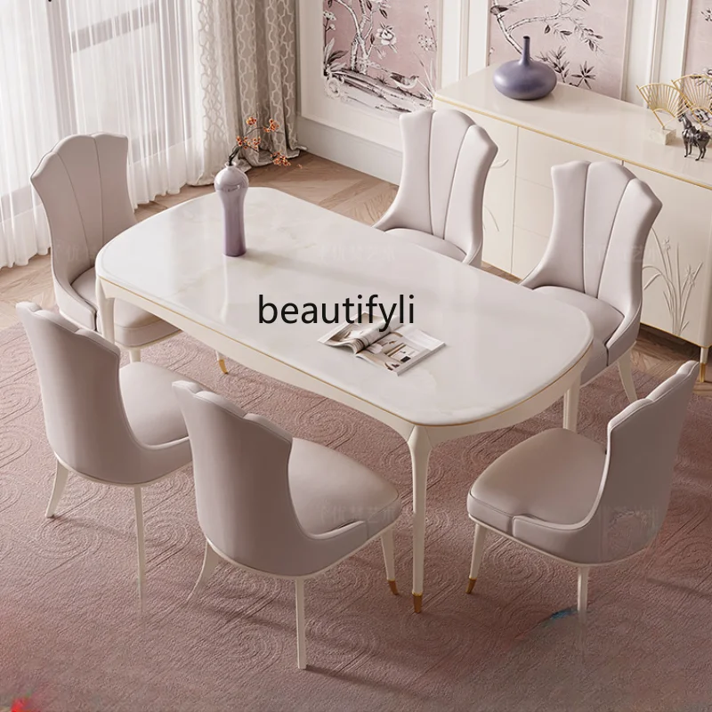 

Junzhu Dining Tables and Chairs Set French Chinese Style Luxury DiningTable dining table set 6chairs dining table set furniture