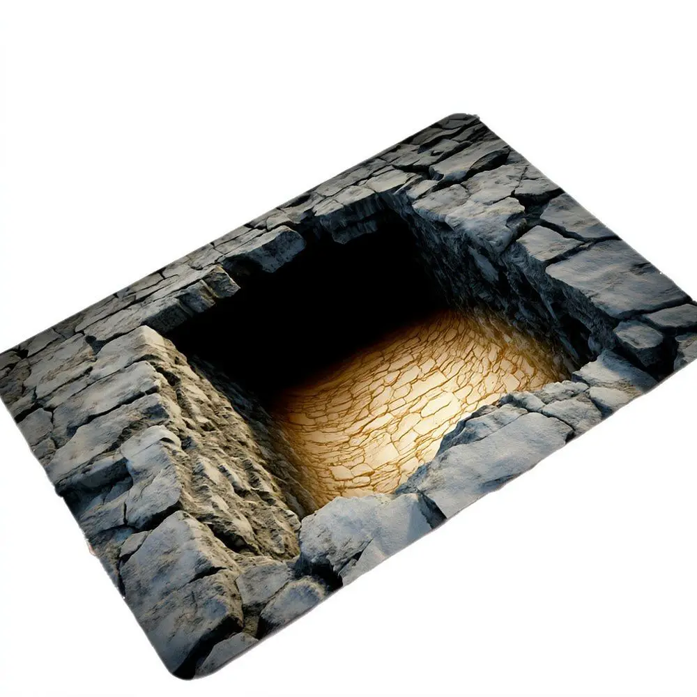 Durable 3D Optical Illusion Floor Mat Non Slip Crystal Velvet Area Rug Washable Entryway Door Carpet For Home Decor