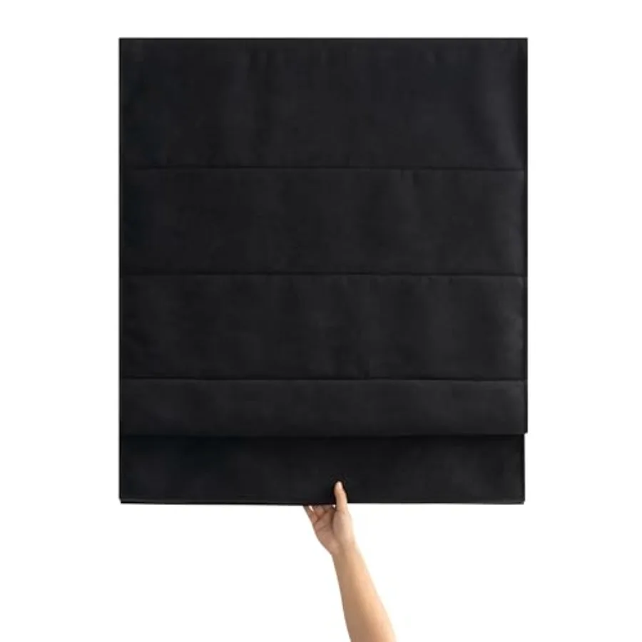 Blackout Roman Shades Cordless for Windows, Pull Down Window Shades Blinds with Heavy 430GSM Chenille and White Backing and The