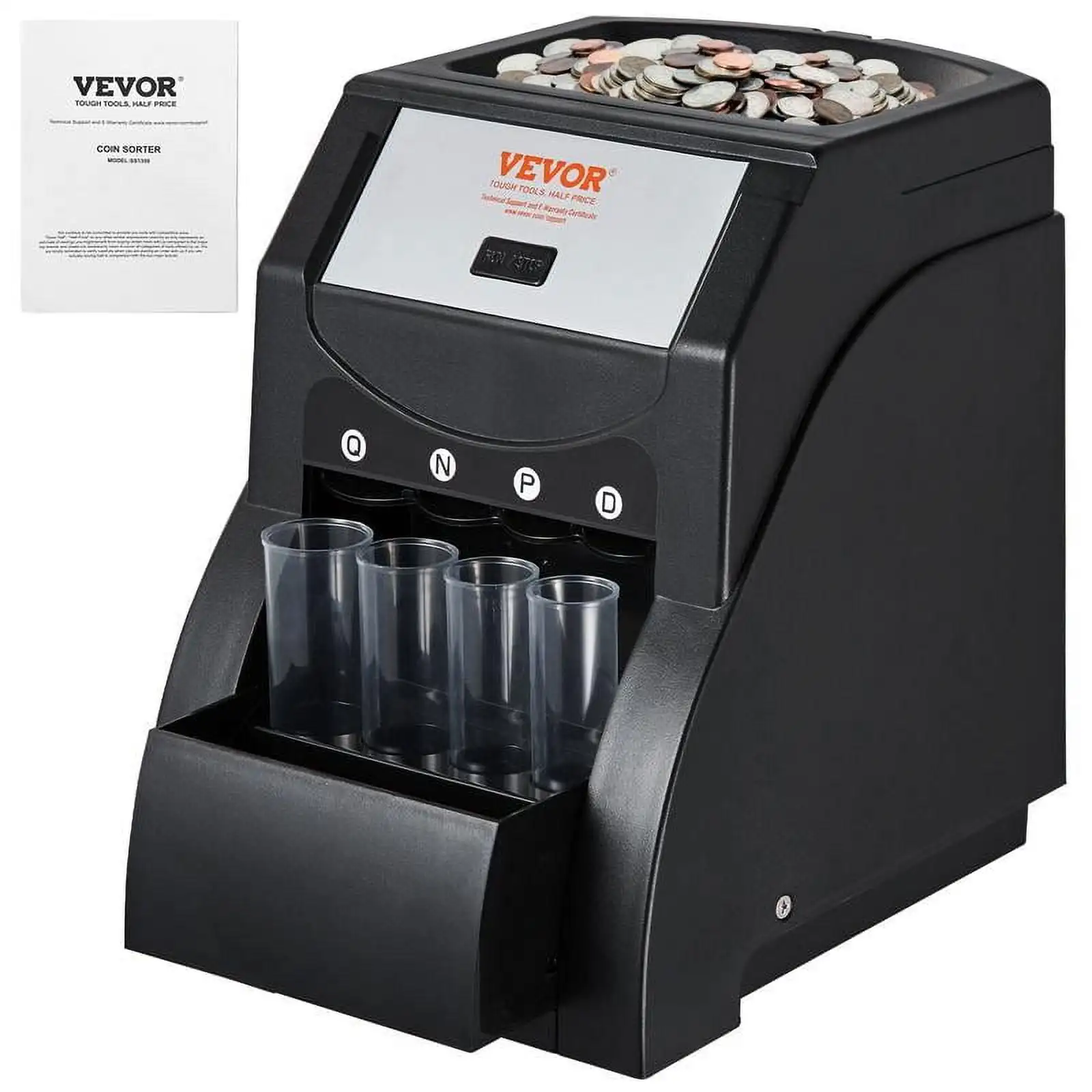 USD Coin Sorter, Coin Sorter Machine for USD Coin 1￠ 5￠ 10￠ 25￠, Sorts up to 230 Coins/min