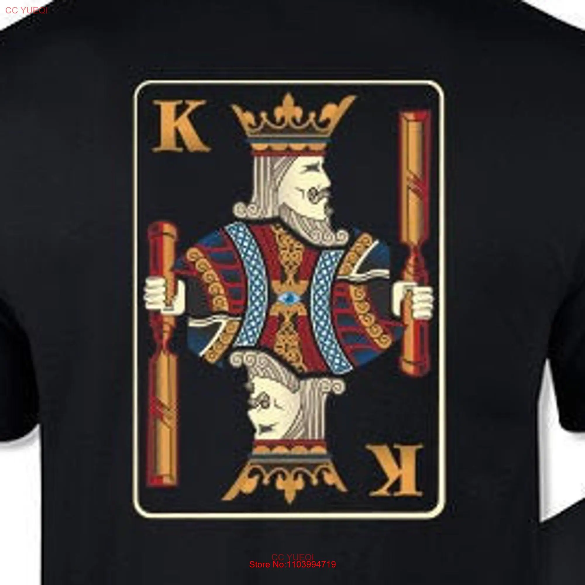 Carpenter King Playing Card  T Shirt Carpentry Kings Poker Blackjack Woodworkers With Chisel long or short sleeves