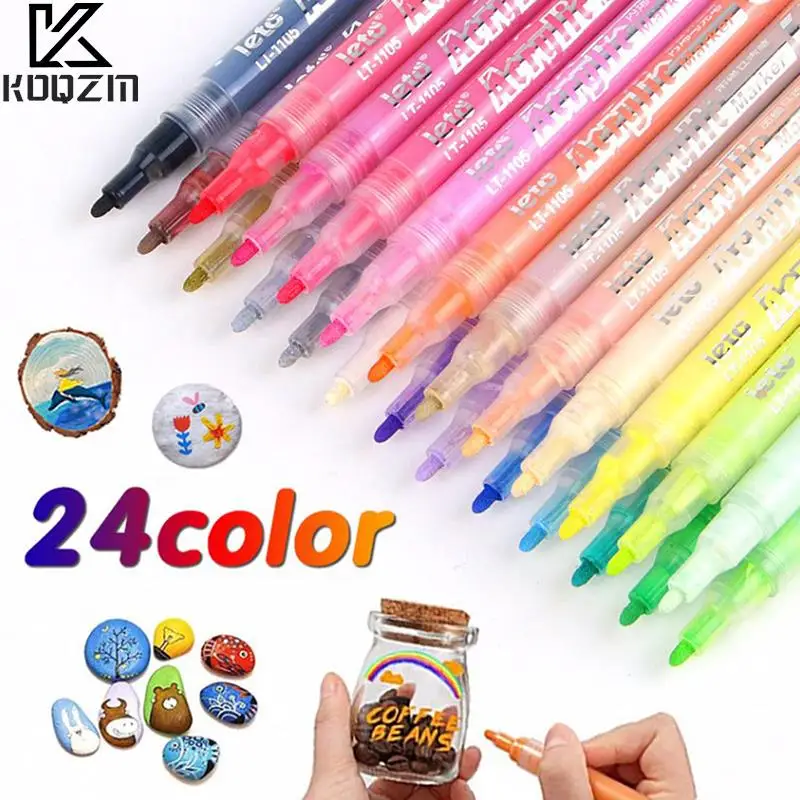 

Acrylic Paint Pens Waterproof Permanent Marker Pens Acrylic Pens For DIY Rock Stone Ceramic Glass Mugs Wood