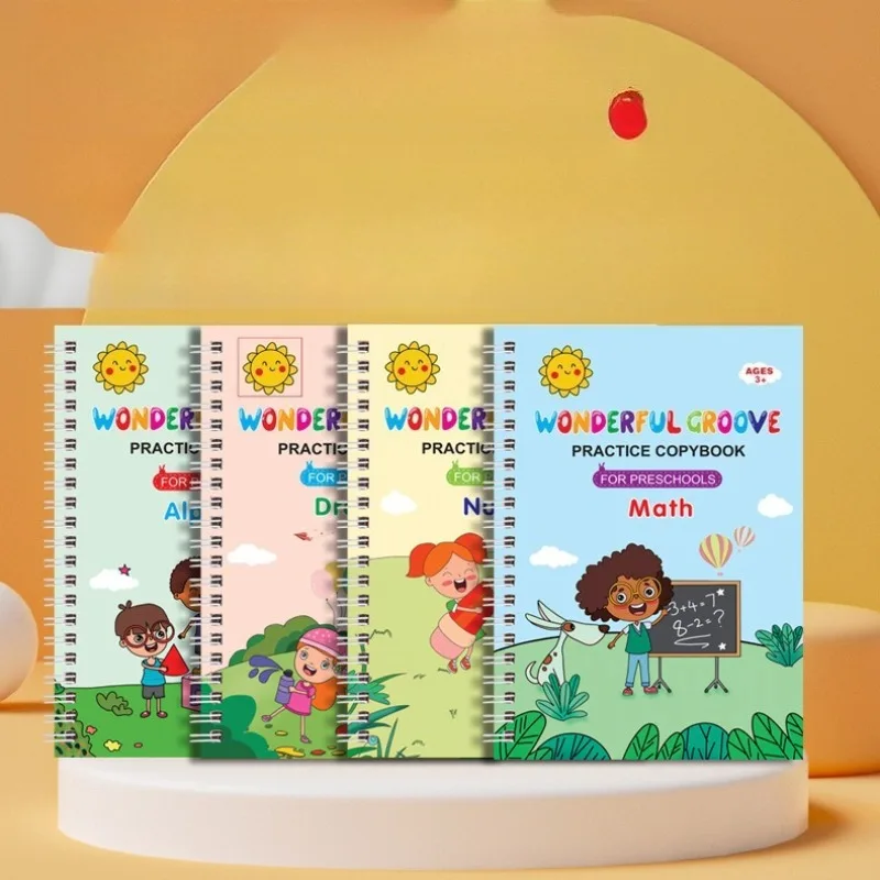 Kids English Version Groove Handwriting Practice Book Pen Control Training Magic Tracing Book For Children Calligraphy Copybook