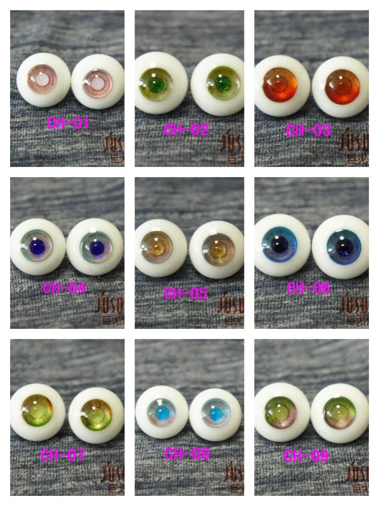 

CH Series Round Eyes With Handle BJD Glass Eyes Size 6MM 8MM 10MM 12MM 14MM 16MM 18MM 20CM Hand Made Doll Eyeballs