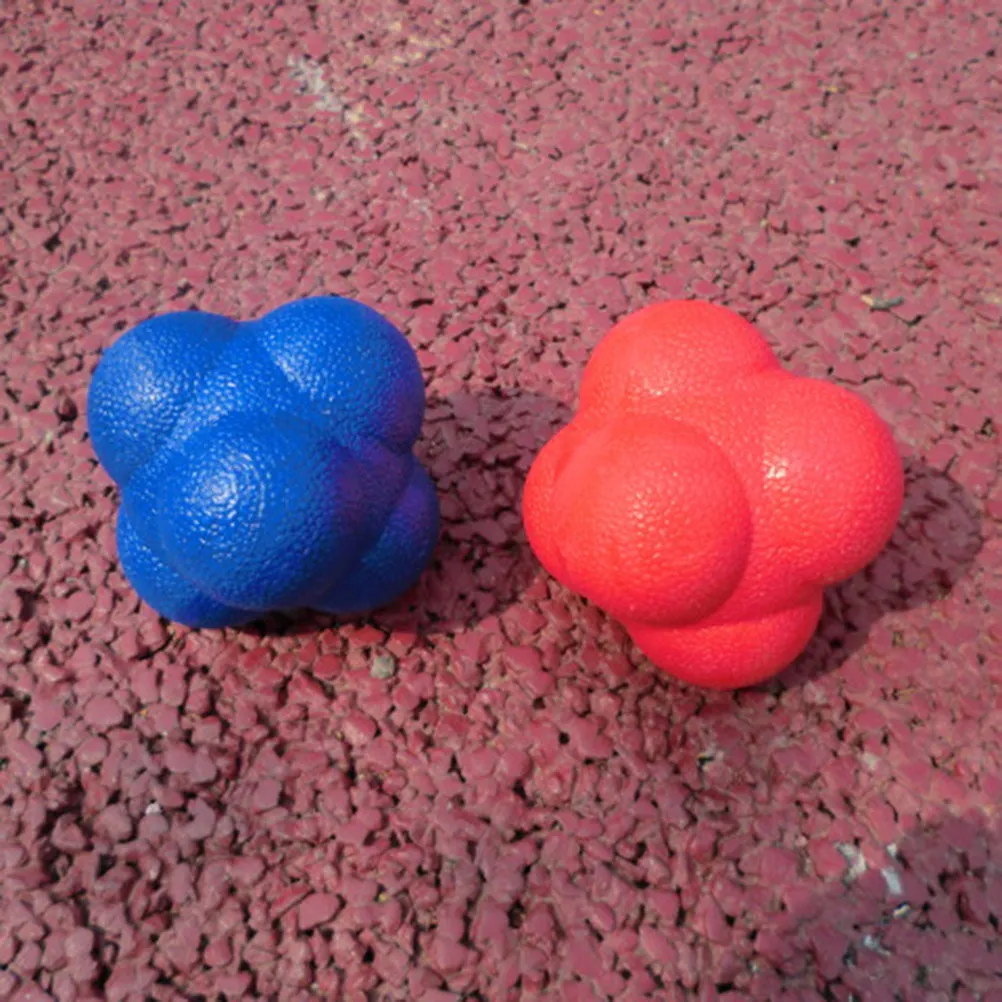 3Pcs Six-Sided High Difficulty Red Blue Yellow Agility Reflex Training Exercise Bounce Ball Baseball Tennis