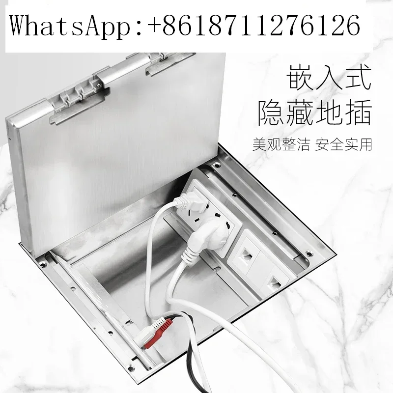 

Stainless steel flat embedded marble concealed all copper waterproof oversized floor socket