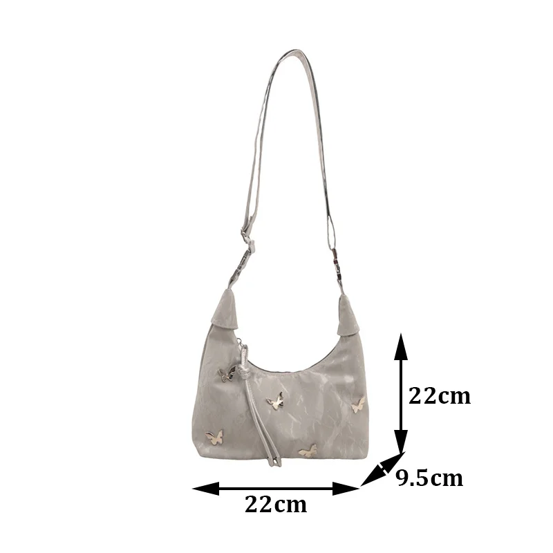 Damen-Umhängetasche mit Schmetterlings-Dekor, verstellbarer Riemen, leicht, für den täglichen Gebrauch, Hobo-Umhängetasche, vielseitige Tasche für Arbeit, Reisen, Einkaufen – Detail 24