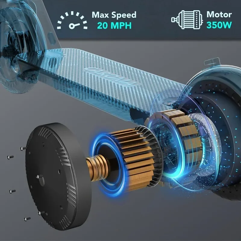 

Электрический скутер Caroma, мощный двигатель 500 Вт/350 Вт, дальность действия 25 миль, верхняя скорость 20 миль в час, 9 твердых шин