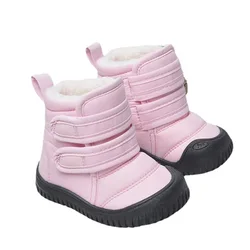 Zimowe buty śniegowe dla dzieci chłopcy dziewczęta ciepłe bawełniane buty dla dzieci Hook Design księżniczka krótkie buty dla dzieci wodoodporne buty śnieżne