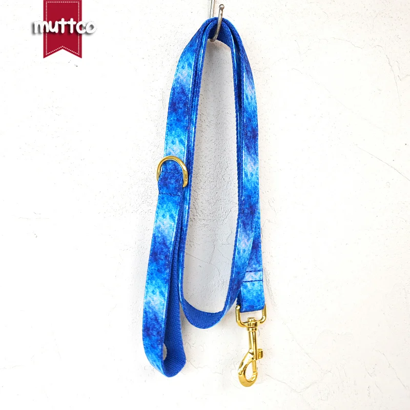 MUTTCO this dog collar is inspired by the sea BLUE AGATE Plaid is suitable for water-loving dogs 5 sizes UDC191