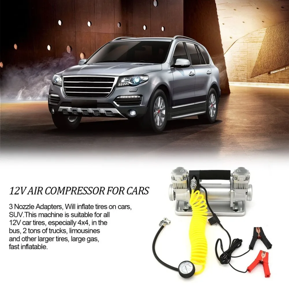 High-power Car Air Pump Double-cylinder All-metal Fast Off-road Play Sand Pump High-pressure 480W Air Compressor