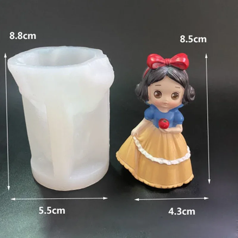 3D Princess Girls Gypsum Candle Mold DIY Dresses Girl Epoxy Resin Making Tool Handmade Candle Silicone Wax Mould Art Decor Gifts