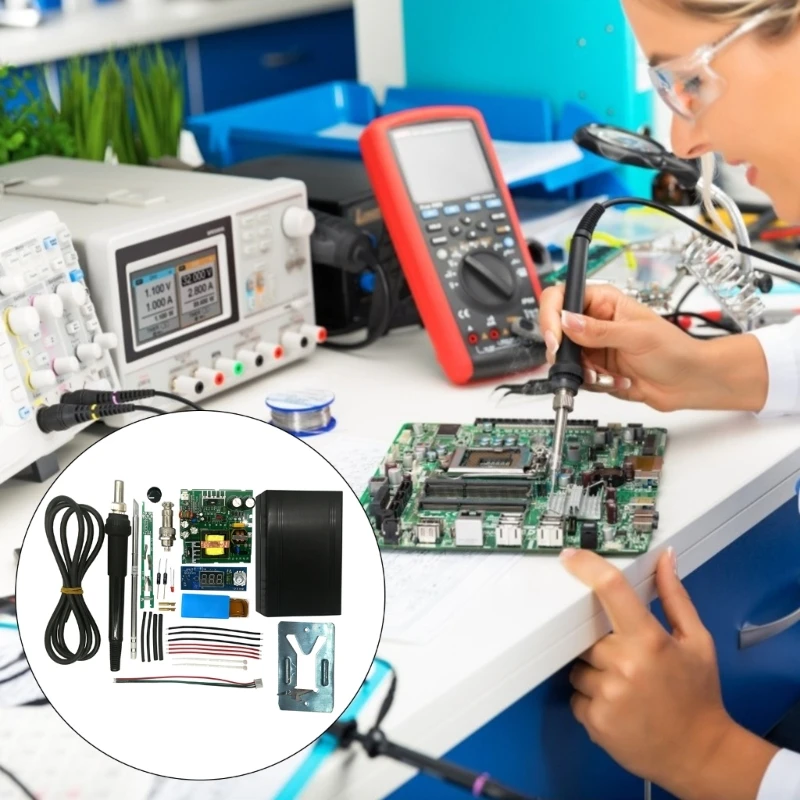 T12 محطة لحام الرقمية لتقوم بها بنفسك أطقم متحكم في درجة الحرارة ل هاكو T12 مقبض مع Led التبديل امدادات الطاقة التبديل