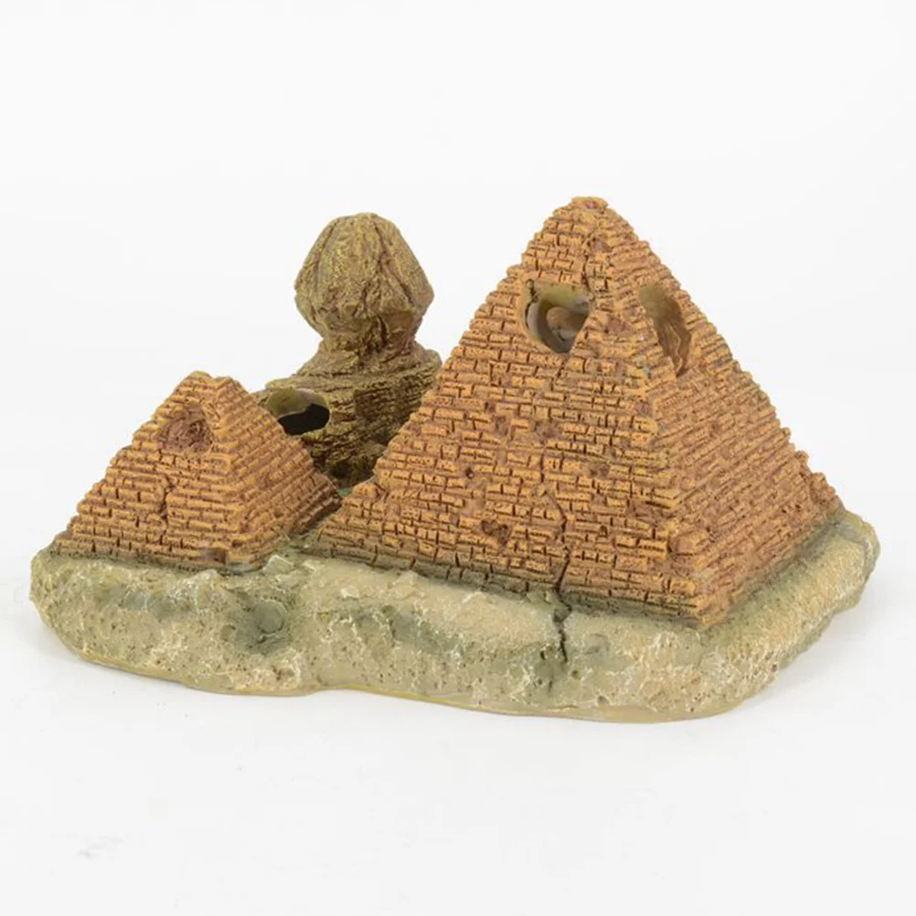 

1Pcs Pyramid Sphinx Aquarium Ornament Simulation Resin Decoration for Fish Tank Unique Scene Environment Creative Home Office