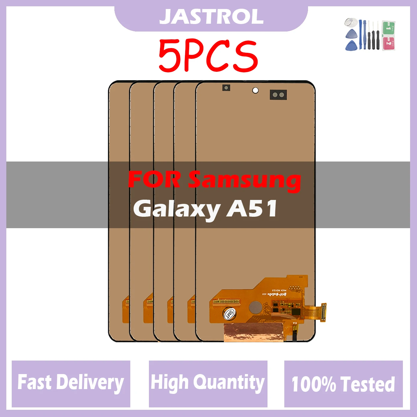 

5Pcs/Lot Lcd For Samsung Galaxy A51 A515 A515F Lcd Display With Fingerprint Touch Screen Digitizer Replacement With Frame